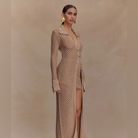 Waverly metallic knit mini skirt- gold - Picture 9 of 9